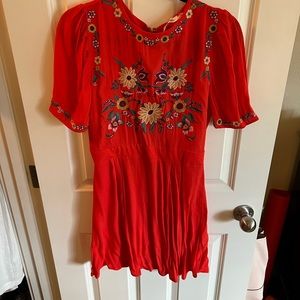Women’s dress with floral embroidery